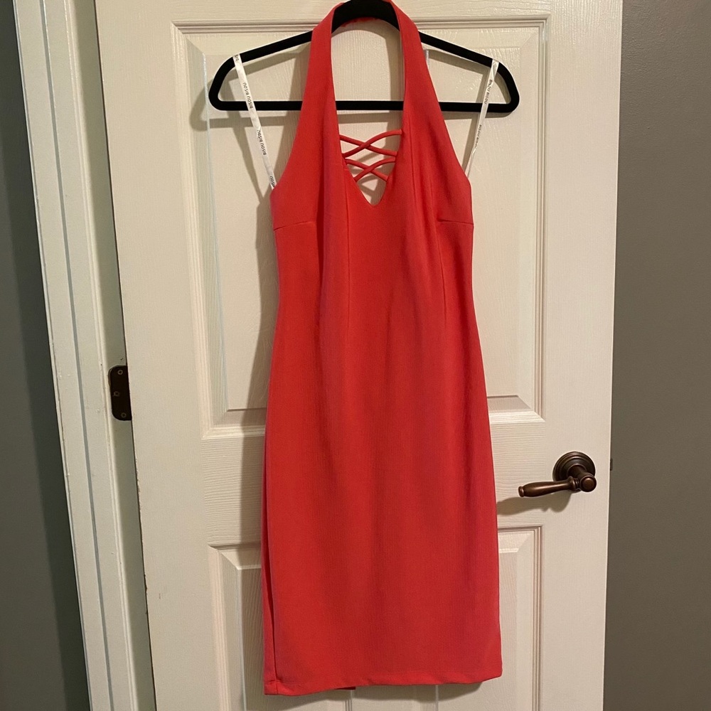 Bisou Bisou Pink Body-con Halter Dress